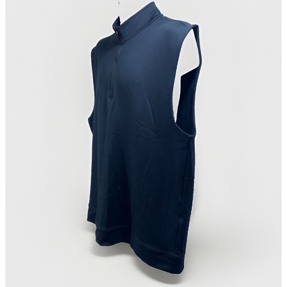 Dunning Golf Men's Performance 1/4 Zip Vest Sleeveless Navy Blue Size XL